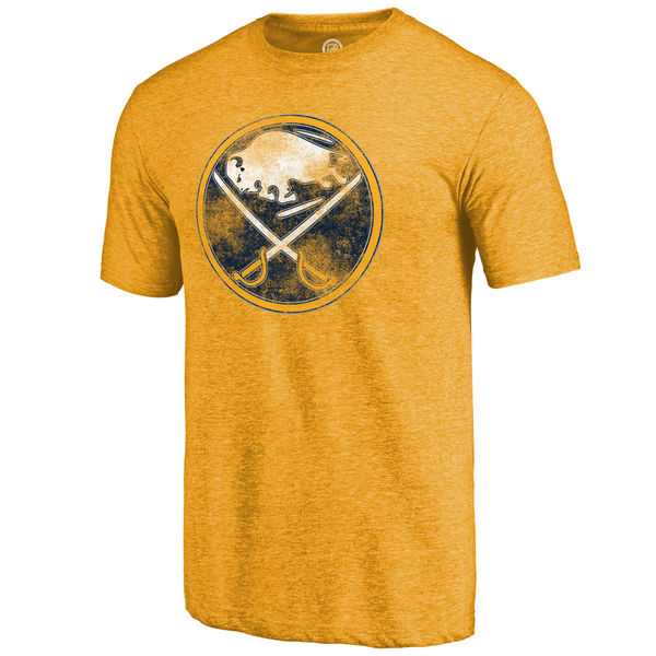 Men's Buffalo Sabres Distressed Team Primary Logo Tri Blend T-Shirt Gold FengYun,We sell and wholesale Men's Buffalo Sabres Distressed Team Primary Logo Tri Blend T-Shirt Gold FengYun on line form chian!